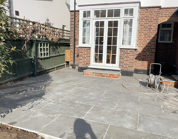 london stone patio installation